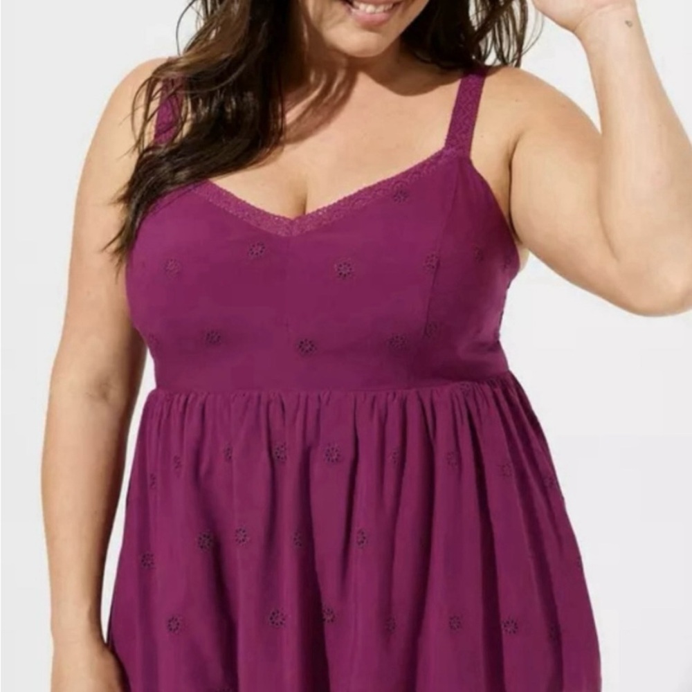 Torrid Purple Lace Trim sleevless top